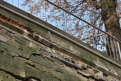 Die Stadtmauer hinter der Michaeliskirche in Adorf muss aufwendig saniert werden.