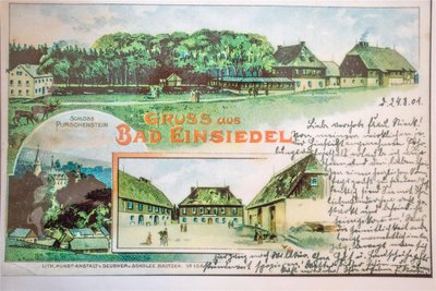 Diese Postkarte zeigt Bad Einsiedel im Jahr 1901.