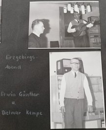 Erwin Günther - der Sohn von Anton Günther, begrüßte zusammen mit Dietmar Kempe beim Erzgebirgsabend die neuen Feriengäste.
