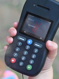Die Bedienung des Audioguides auf der Rochsburg ist unkompliziert.