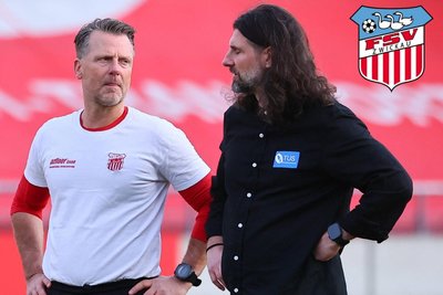 Tragen die sportliche Verantwortung beim FSV Zwickau: Trainer Rico Schmitt (l.) und Sportdirektor Robin Lenk.