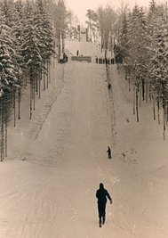 Die Dreiwerdener Schanze im Winter 1952/53. 