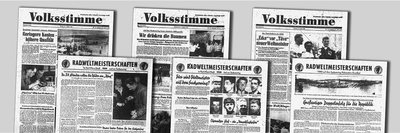 Die Radweltmeisterschaft auf dem Sachsenring bestimmte auch die Schlagzeilen in der "Volksstimme" Karl-Marx-Stadt, einem Vorgänger der "Freien Presse".