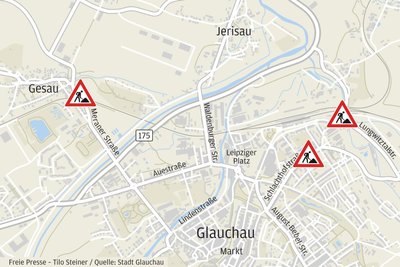 Nächste Woche gibt es gleich drei Baustellen auf wichtigen Straßen in Glauchau.