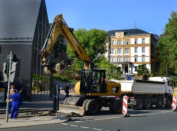Die Bahnhofstraße in Mittweida ist zwischen Technikumplatz und Schillerstraße nur noch stadtauswärts befahrbar.