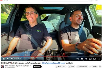 Matthias Müller und Omid Mouazzen bei der Probefahrt im Luxus-Audi.