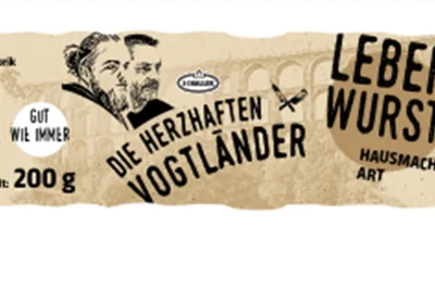 Entwurf des neuen „Vogtländer“-Logos mit Ralf Schaller und Sohn Franz - der bald Gesellschafter wird.