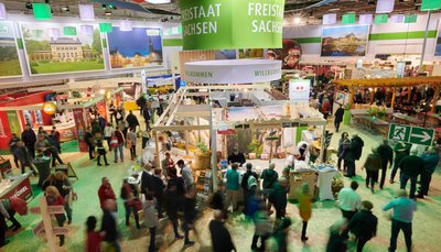 Die Halle "Sachsen" bei der Grünen Woche 2019.
