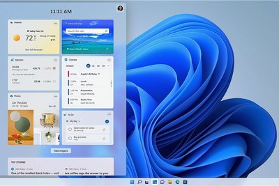 Wie auf dem Smartphone: Zum Desktop lassen sich Widgets hinzufügen. 
