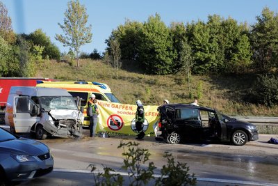 Der zweite Unfall ereignete sich zwischen den Anschlusstellen Frankenberg und Chemnitz Ost.