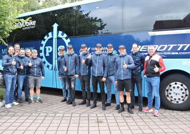 Zufrieden mit dem bisherigen Verlauf der Deutschland Tour: Das Radprofiteam P & S Metalltechnik.