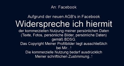 Netter Versuch! Dieses Statement posten viele Facebook-Nutzer, wenn sich die AGB der Plattform ändern. Doch derlei Widersprüche sind Nonsens.