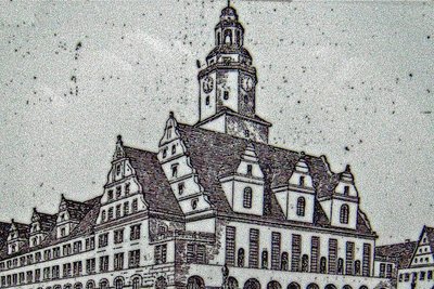 Bevor das Neue Rathaus in Plauen gebaut wurde, gab es 1908 einen Architektenwettbewerb. Dieser abgebildete Vorschlag aus Stuttgart befindet sich im Stadtarchiv, fand damals aber keine Zustimmung. 