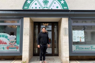 Dawood Popal ist einer der beiden Inhaber der neuen Pizzeria „Korn und Käse“ am Brühl. Das Lokal hat vor wenigen Wochen geöffnet.