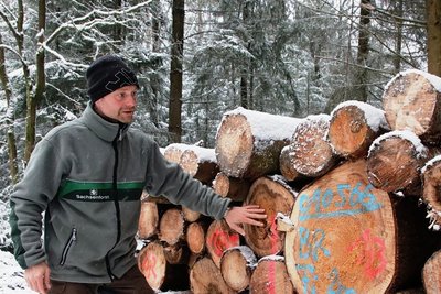 Minderwertiges Holz verkauft Revierleiter Andreas Schuster meist als Feuerholz an private Interessenten. 