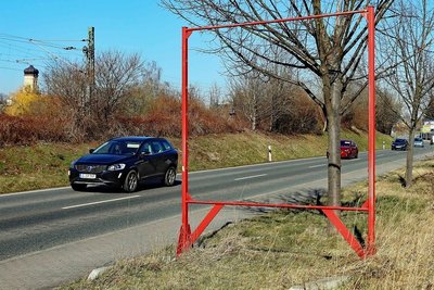Das leere Gestell an der Crimmitschauer Fichtestraße.