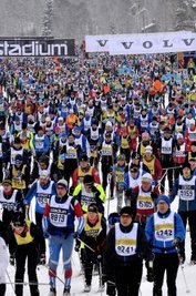 Ein Blick zurück: der Start zum Vasaloppet 2016.