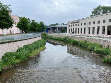 Der Wasserstand der Chemnitz bleibt bis Sonntag niedrig.