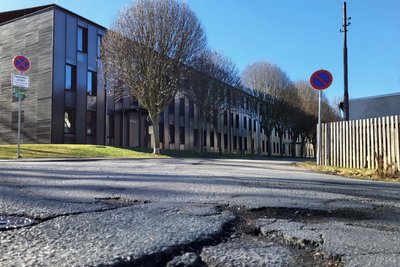 Das Teilstück der Alten Annaberger Straße vorm Finanzamt in Schwarzenberg soll in diesem Jahr saniert werden.