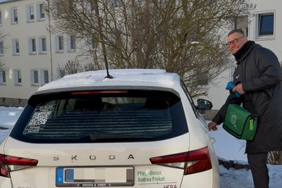 Bürgermeister Ingo Seifert war auf Tour beim Ambulanten Pflegedienst Andrea Prokot.