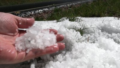 Hagel gab es am Montag in Marienberg-Kühnhaide.