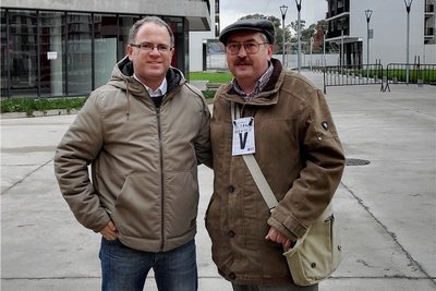 Thomas Croy (r.) mit Juan Manuel Durruty im Olympischen Dorf.