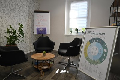 Ein Raum im Cowork Erzgebirge in Stollberg, den Katharina Radecker für die Gespräche nutzt.