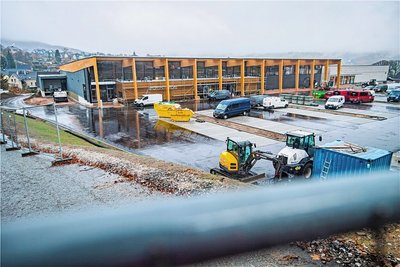 Baustelle im Herzen von Lauter: Das neue Einkaufscenter mit Rewe und DM nimmt immer mehr Gestalt an. 
