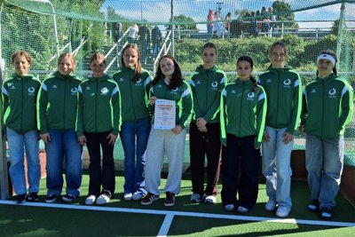 Die Hockey-Mädchen des Freiberger Geschwister-Scholl-Gymnasiums kamen beim Bundesfinale auf Platz 12.
