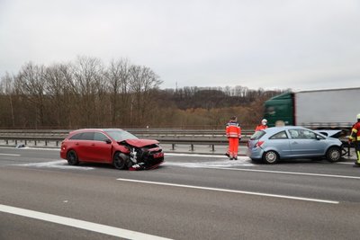 Unfallstelle auf der A4 Chemnitz-Ost/Frankenberg