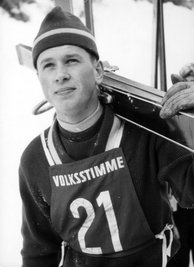 Joachim Winterlich 1962 als Aktiver beim Volksstimme-Pokalsprunglauf in Kurort Oberwiesenthal.