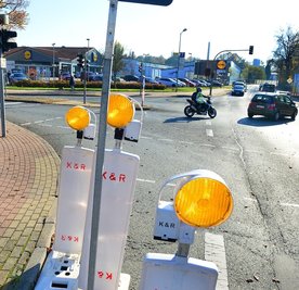 Hier zweigt die B 180 in Richtung Flöha nach links von der B 169 in Frankenberg ab. Der Kreuzungsbereich wird 2022 gebaut. 