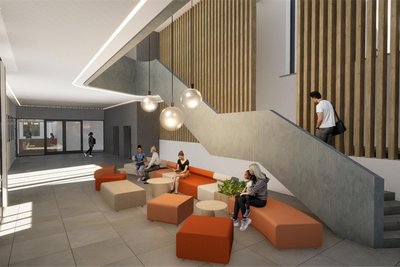 Der geplante Empfangsbereich im neuen Herzzentrum.