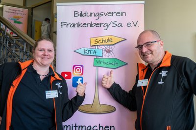 Monique Polster und Ronny Kämpfe vom Bildungsverein Frankenberg, der die Ausbildungsmesse seit 2017 veranstaltet.