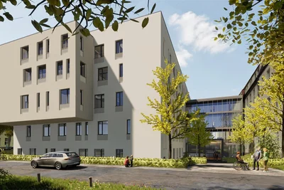 Die Fassade des neuen Herzzentrums.
