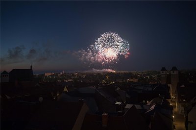 So schön soll das Abschlussfeuerwerk zum Bergstadtfest in Freiberg mindestens wieder werden.