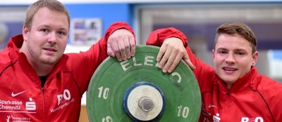 Vom Chemnitzer AC starten Max Lang (Klasse bis 77 kg, rechts) und Robby Behm (-94 kg) bei der WM in Houston (Texas).