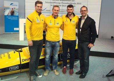 Sachsenasse, die sich über eine Heim-WM 2020 freuen würden: Nico Walther, Francesco Friedrich, Axel Jungk und Matthias Benesch (v.li.).