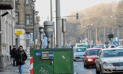 Die alte Messstation an der Leipziger Straße wurde bei einem Verkehrsunfall beschädigt.