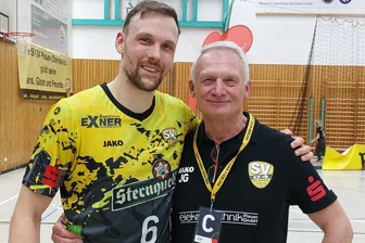 3. Handball-Liga: Oberlosaer Kapitän zieht es wieder nach Aue - Kapitän Kevin Roch (links) und Co-Trainer Jörg Grüner wollen mit Oberlosa den Klassenerhalt in der 3. Liga sichern.
