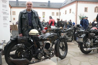Uwe Gabriel aus Hartha freute sich, dass es am Samstag nicht allzu warm war.