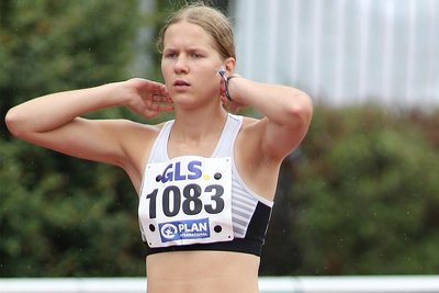 Durchaus beeindruckt: Für Sarah Tilch vom TVL Freiberg waren die Deutschen Leichtathletik-Meisterschaften der Jugend Neuland. 