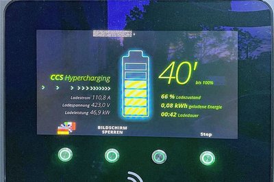 Abwarten: Um von 66 auf 100 Prozent zu laden, vergehen 40 Minuten.
