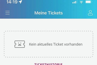 Blick in die MoovMe-App: Trotz gekauftem Ticket wird keins angezeigt.