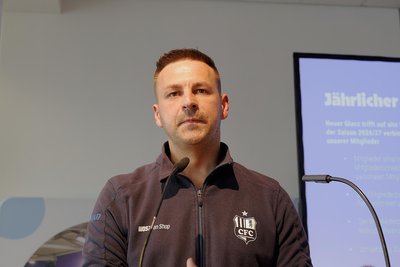 CFC-Geschäftsführer Tommy Haeder stellte im Rahmen der Mitgliederversammlung des CFC die „Vision 2030“ vor.
