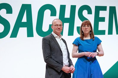 Die beiden Grünen-Kabinettsmitglieder: Katja Meier und Wolfram Günther.
