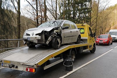 Der Renault musste abgeschleppt werden.