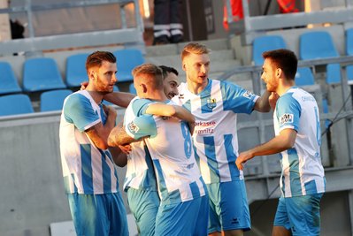 Jubel über das 1:0 für Chemnitz durch Garcia.