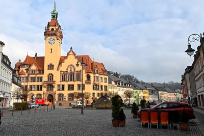 Rathaus und Obermarkt in Waldheim. Dort findet am Sonntag von 15 bis 17 Uhr die Kundgebung statt.