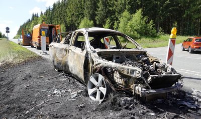 Die B 174 war zeitweise voll gesperrt.